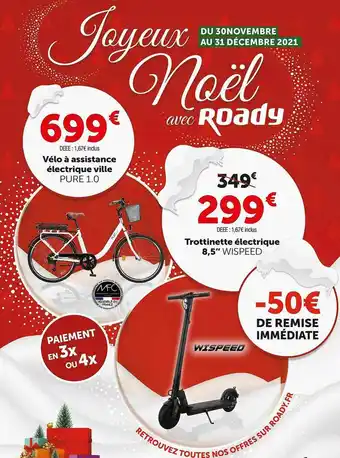 Roady Vélo à Assistance électrique Ville Pure 1.0, Trottinette électrique 8,5 offre