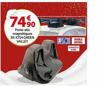 Roady Porte-skis Magnétiques Sk-x714 Green Valley offre