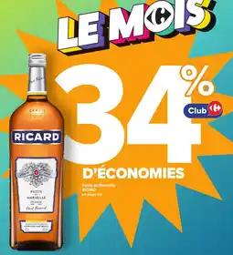 Carrefour Market RICARD Pastis de Marseille offre