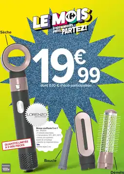 Carrefour Market LORENZO Brosse soufflante 5 en 1 offre