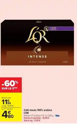Carrefour Market L'OR Café moulu 100% arabica offre