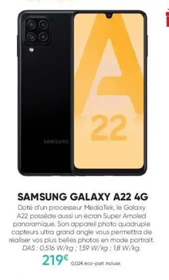 Fnac Samsung galaxy A22 4G offre