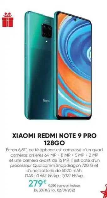 Xiaomi redmi note 9 pro 128GO