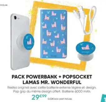 Pack powerbank + popsocket lamas mr. wonderful