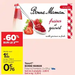 Carrefour Market BONNE MAMAN Yaourt offre