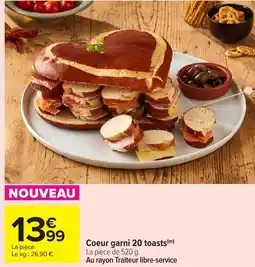 Carrefour Market Coeur garni 20 toasts offre