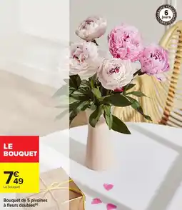 Carrefour Market Bouquet de 5 pivoines à fleurs doubles offre