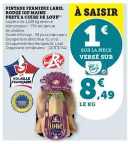 U Express Pintade fermiere label rouge igp maine prete a cuire de loue offre