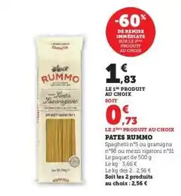 Super U Pâtes Rummo offre