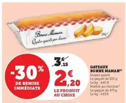 Super U Gateaux Bonne Maman offre
