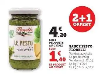 Super U SAUCE PESTO FLORELLI offre