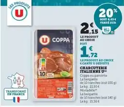 Super U Coppa ou pancetta offre