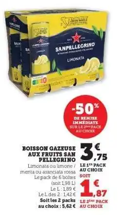 U Express SAN PELLEGRINO Boisson gazeuse aux fruits offre