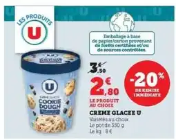 Super U CREME GLACEE U offre