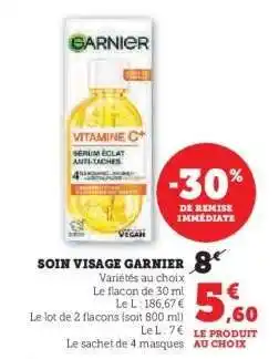 Super U Soin Visage Garnier offre