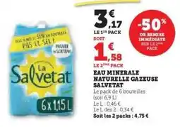 Super U Eau Minérale Naturelle Gazeuse Salvetat offre