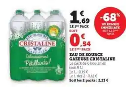 Super U Eau de Source Gazeuse Cristaline offre