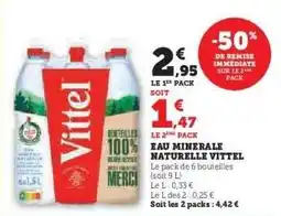 Super U Eau Minérale Naturelle Vittel offre