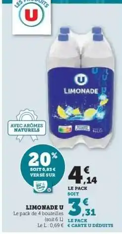 Super U LIMONADE U offre