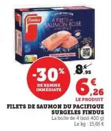 Hyper U FINDUS Filets de saumon du pacifique surgeles offre
