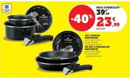 Super U Lot 3 poêles amovibles ou lot 3 casseroles amovibles offre