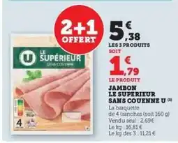 Super U Jambon Le Supérieur Sans Couenne U offre