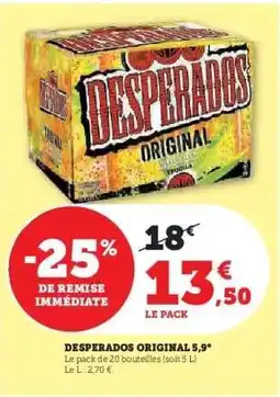 Hyper U DESPERADOS Original 5,9° offre