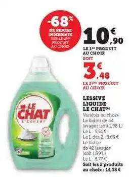 Super U LESSIVE LIQUIDE LE CHAT offre