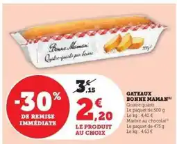Hyper U BONNE MAMAN Gateaux offre