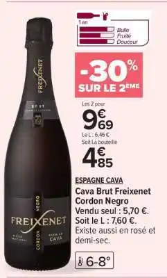 Carrefour Cava Brut Freixenet Cordon Negro offre