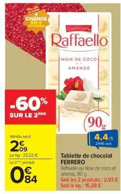 Carrefour Market Tablette de chocolat FERRERO offre