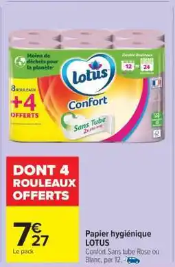 Carrefour Market Papier hygiénique LOTUS offre
