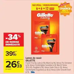 Carrefour Market LAMES DE RASOIR “GILLETTE” offre