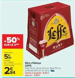 Carrefour Market Bière d’Abbaye LEFFE offre
