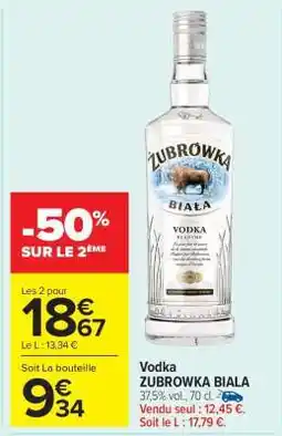 Carrefour Market Vodka Zubrowka Biala offre