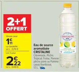 Carrefour Eau de source aromatisée CRISTALINE offre