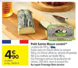 Carrefour Petit Sainte Maure cendré offre