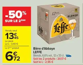 Carrefour Bière d’Abbaye LEFFE offre