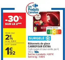 Carrefour Bâtonnets de glace CARREFOUR EXTRA offre