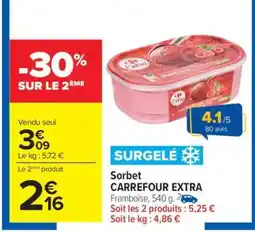 Carrefour Sorbet CARREFOUR EXTRA offre