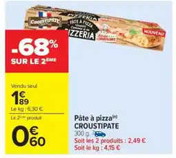 Carrefour Pâte À Pizza Croustipate offre
