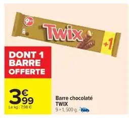Carrefour Barre chocolaté TWIX offre