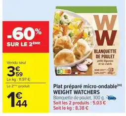 Carrefour WEIGHT WATCHERS Blanquette de poulet offre
