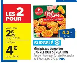 Carrefour Mini pizzas surgelées CARREFOUR SENSATION offre