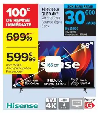 Carrefour Téléviseur QLED 4K offre