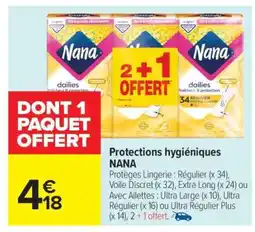 Carrefour Protections hygiéniques NANA offre