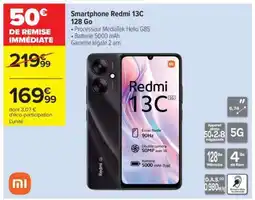 Carrefour Smartphone Redmi 13C 128 Go offre
