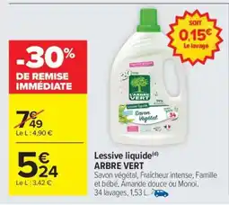 Carrefour Lessive liquide ARBRE VERT offre