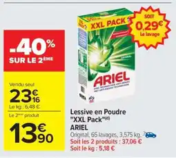 Carrefour Lessive en Poudre XXL Pack ARIEL offre