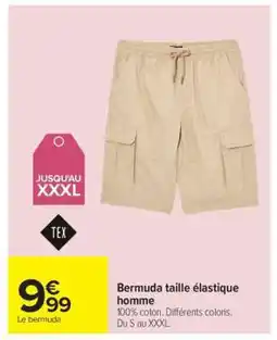 Carrefour Bermuda taille élastique homme offre